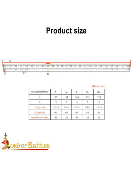 Ceinture médiévale rembourrée à...