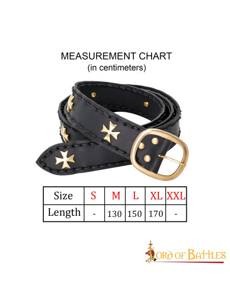 Ceinture médiévale en cuir Croisés,...