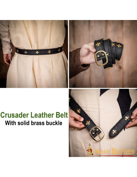 Ceinture médiévale en cuir Croisés,...