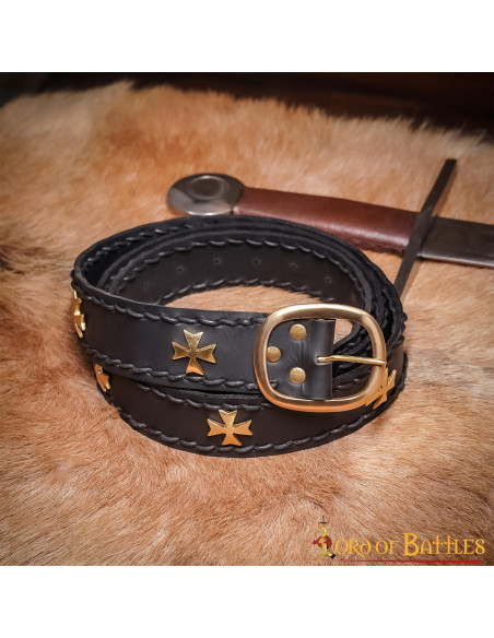 Ceinture médiévale en cuir Croisés,...