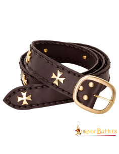 Ceinture médiévale en cuir Croisés, couleur marron