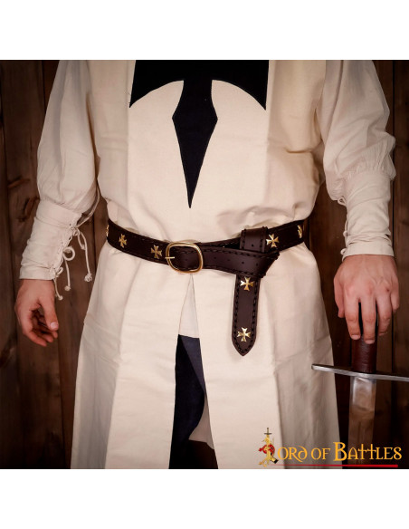 Ceinture médiévale en cuir Croisés,...