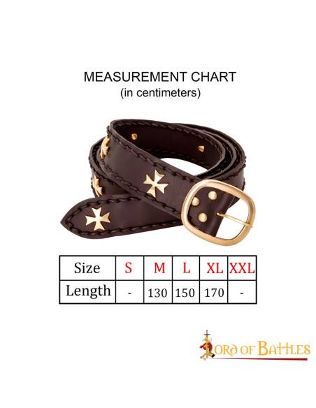 Ceinture médiévale en cuir Croisés,...