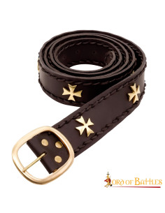 Ceinture médiévale en cuir Croisés, couleur marron 2