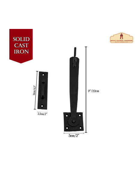 Loquet de porte médiéval en fer forgé...