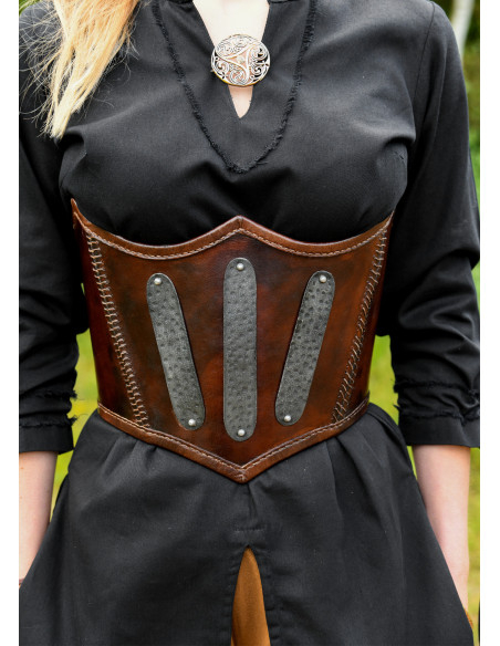 Corset en cuir décoré médiéval,...