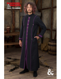 Tunique de sorceleur Donjons et Dragons, noir-violet