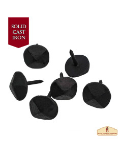 Lot de 6 clous en fer forgé finition noircie (2,5 cm.) 2