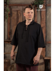 Chemise d'été médiévale Aton, noir