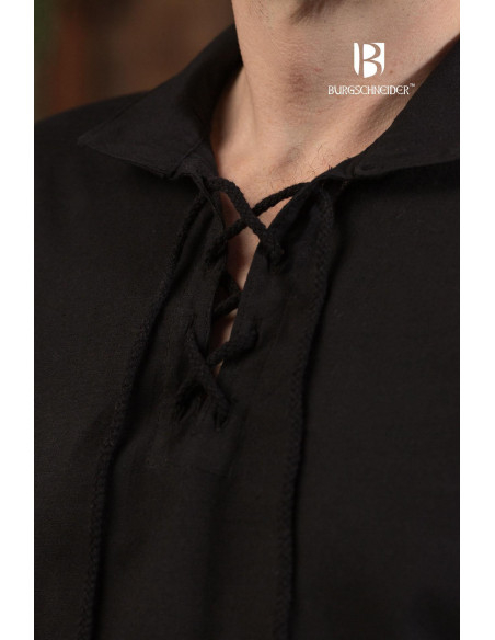 Chemise d'été médiévale Aton, noir
