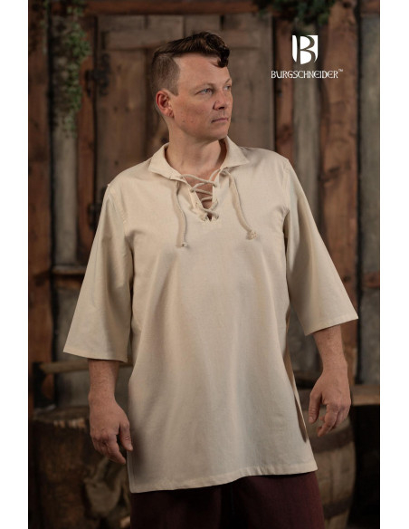 Chemise d'été médiévale Aton, blanc...