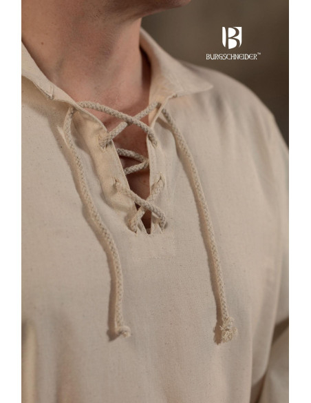 Chemise d'été médiévale Aton, blanc...