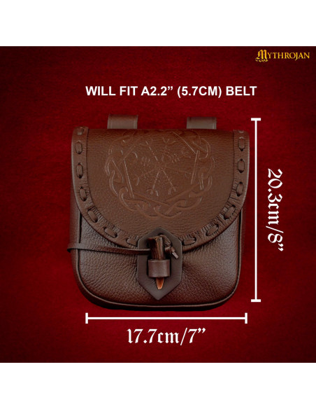 Sac nordique en cuir gaufré symbole...