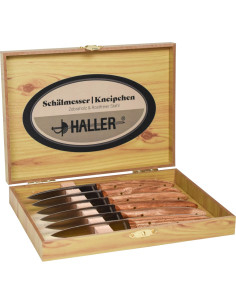 Coffret de 6 couteaux manche en bois de zèbre dans un... 2