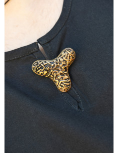 Broche viking avec fibule trèfle en laiton 2