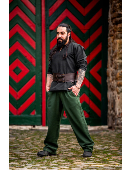 Pantalon médiéval Dirk, couleur verte