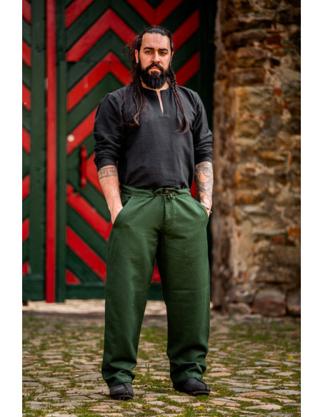 Pantalon médiéval Dirk, couleur verte