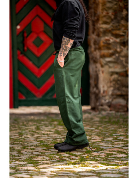 Pantalon médiéval Dirk, couleur verte