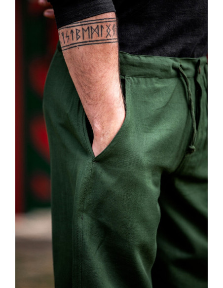 Pantalon médiéval Dirk, couleur verte