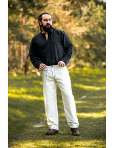 Pantalon médiéval Dirk, couleur blanc naturel