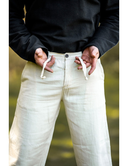 Pantalon médiéval Dirk, couleur blanc...