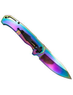 Troisième couteau tactique motif crâne arc-en-ciel 3D... 2