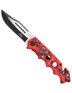 Troisième couteau tactique avec motif tête de mort,...