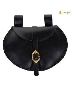 Sac ceinture en cuir viking-médiéval en noir