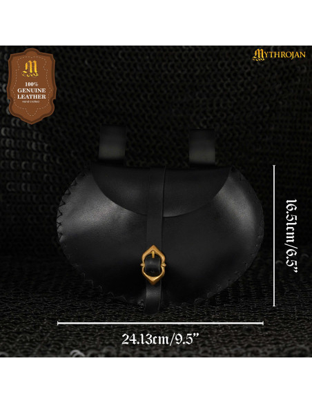 Sac ceinture en cuir viking-médiéval...