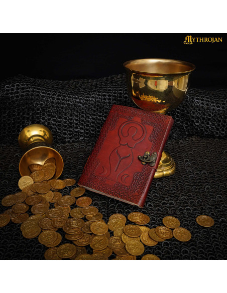 Agenda médiéval en cuir fait main...