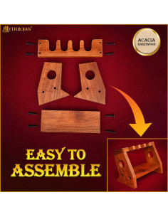 Support à fusil médiéval en bois 2