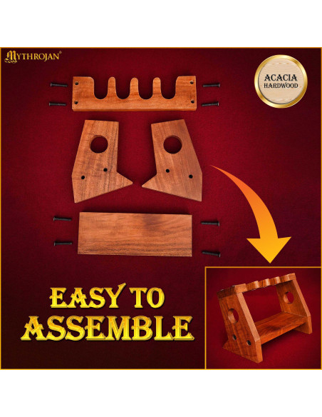 Support à fusil médiéval en bois