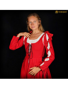 Robe Renaissance médiévale irlandaise, couleur rouge 2