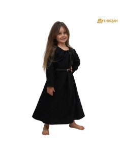 Robe médiévale fille, modèle Maiden, noire