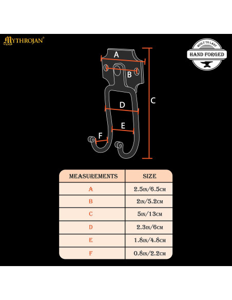Support mural médiéval en fer forgé...