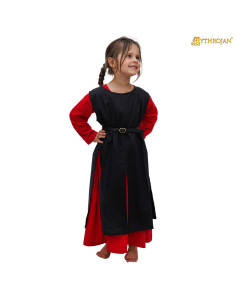 Tabard de guerrier viking médiéval pour enfants, noir
