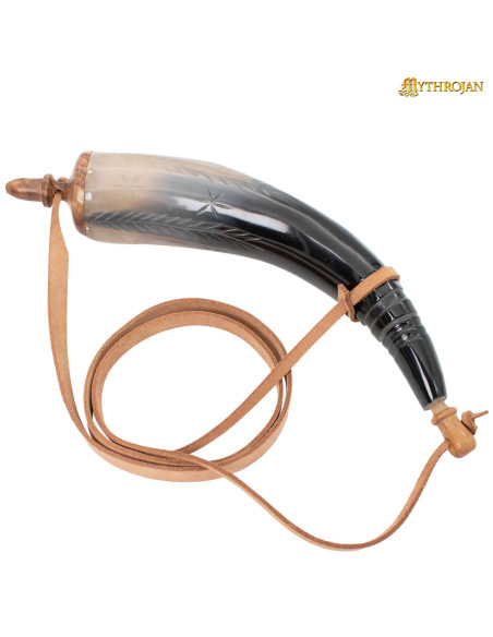 Sac à poudre médiéval en corne...