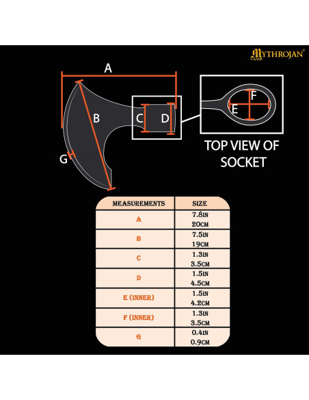 Tête de hache viking-médiévale en acier