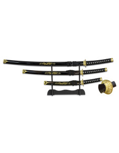 rouge Katana, Wakizashi et Tanto de laque noire se