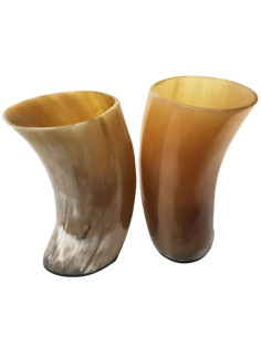 Set de 2 verres vikings en corne pour boire