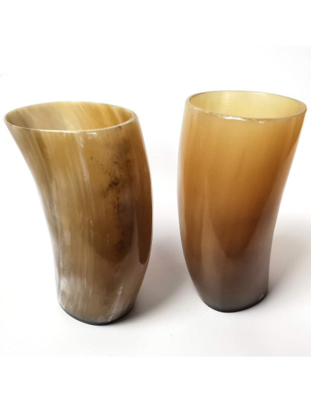 Set de 2 verres vikings en corne pour...