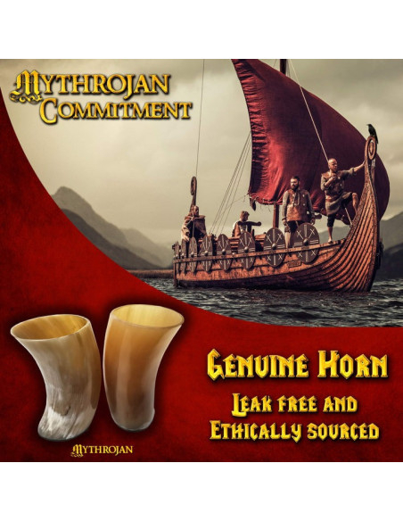 Set de 2 verres vikings en corne pour...