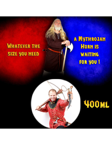 Corne à boire Viking avec baudrier...