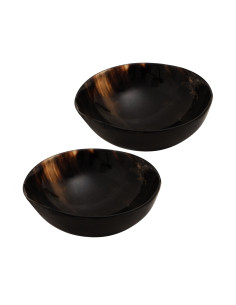 Ensemble de 2 bols médiévaux en bois naturel (15 cm.)