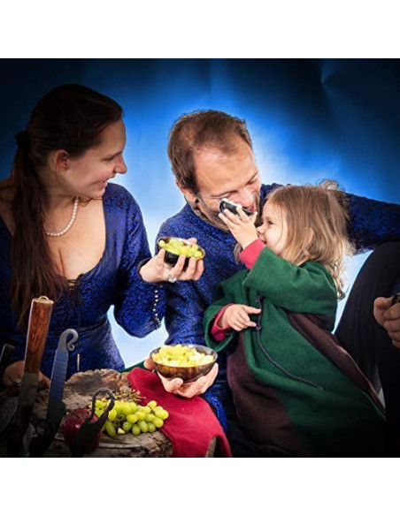 Ensemble de 2 bols médiévaux en bois...