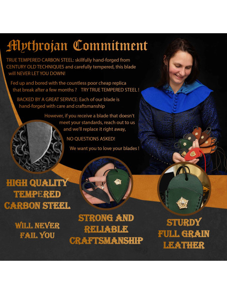 Couteau celtique forgé à la main étui...