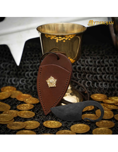 Couteau celtique forgé à la main étui en cuir marron 2