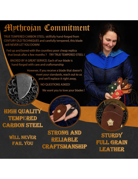 Couteau celtique forgé à la main étui...