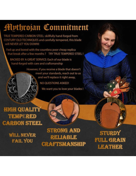 Couteau celtique forgé à la main étui...