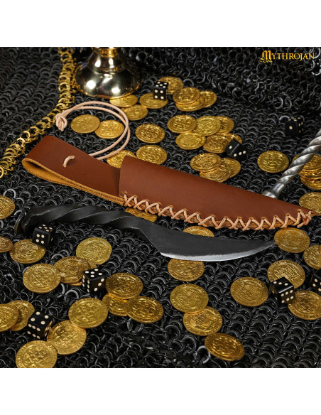 Couteau médiéval avec manche enroulé...